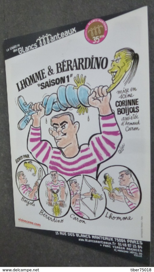 Carte Postale - Lhomme & Bérardino "saison 1" - Théâtre Des Blancs Manteaux - Illustration : Cabu - Cabu