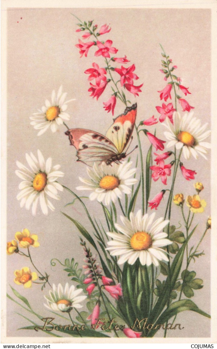 FETE _C00461_ Bonne Fête Maman - Fleurs - Papillons - Día De La Madre