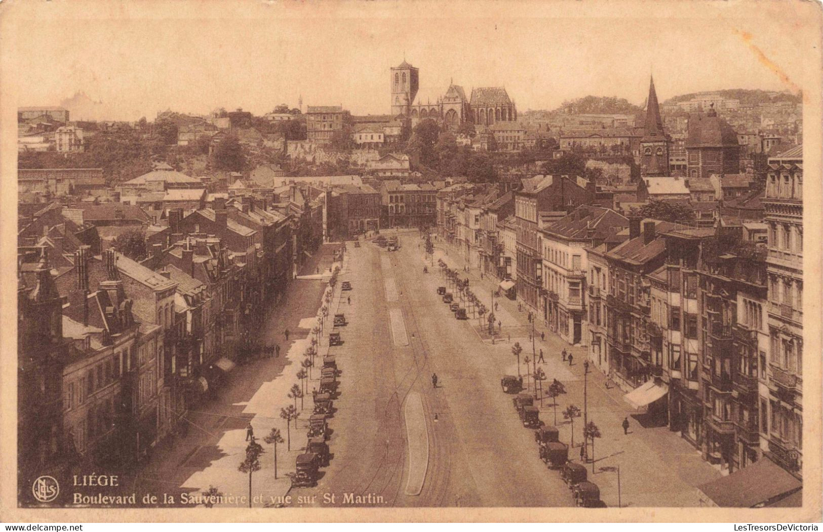 BELGIQUE - Liège - Boulevard De La Sauvenière Et Vue Sur St Martin - Carte Postale Ancienne - Luik