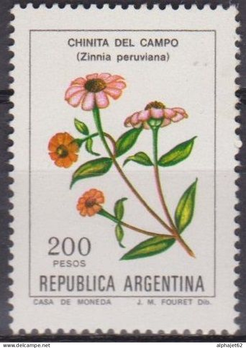 Fleurs - ARGENTINE - Flore - Zinnia Des Champs - N° 1312 * - 1982 - Neufs