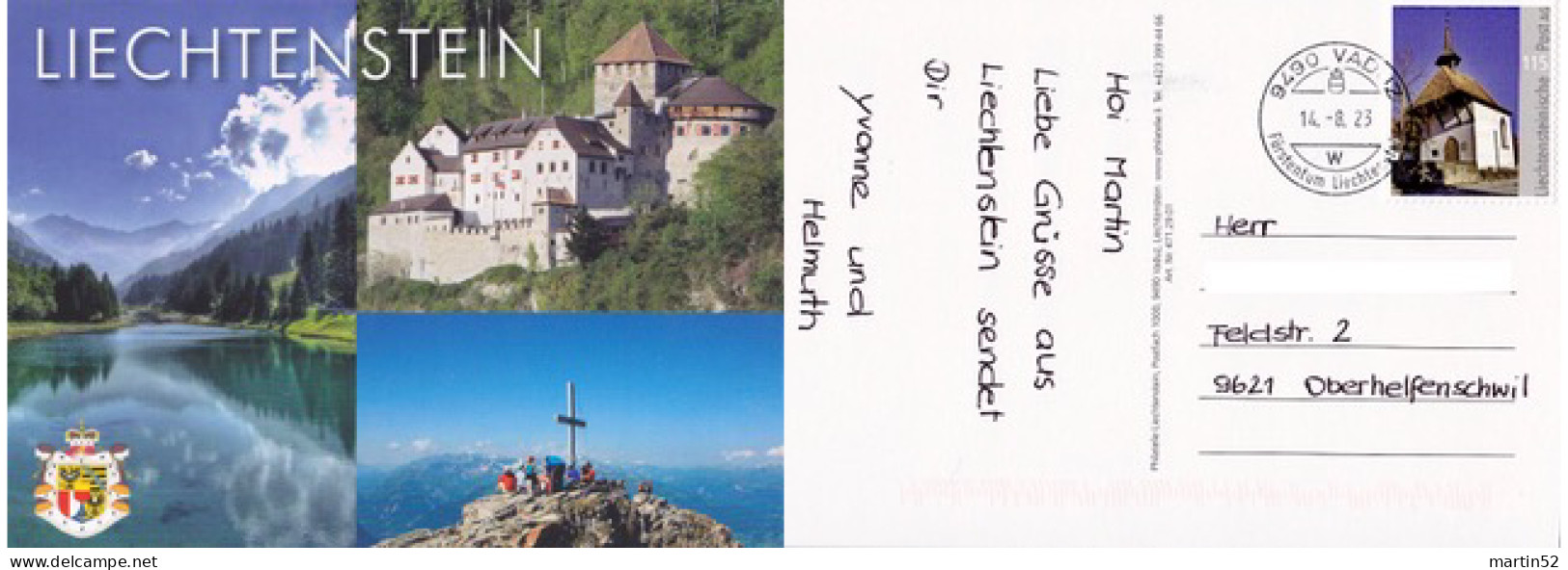 LIECHTENSTEIN 2023: Rofenberg Kapelle Eschen (115) Auf Bild-PK Zum Staatsfeiertag Mit Stempel VADUZ 14.8.23 - Briefe U. Dokumente