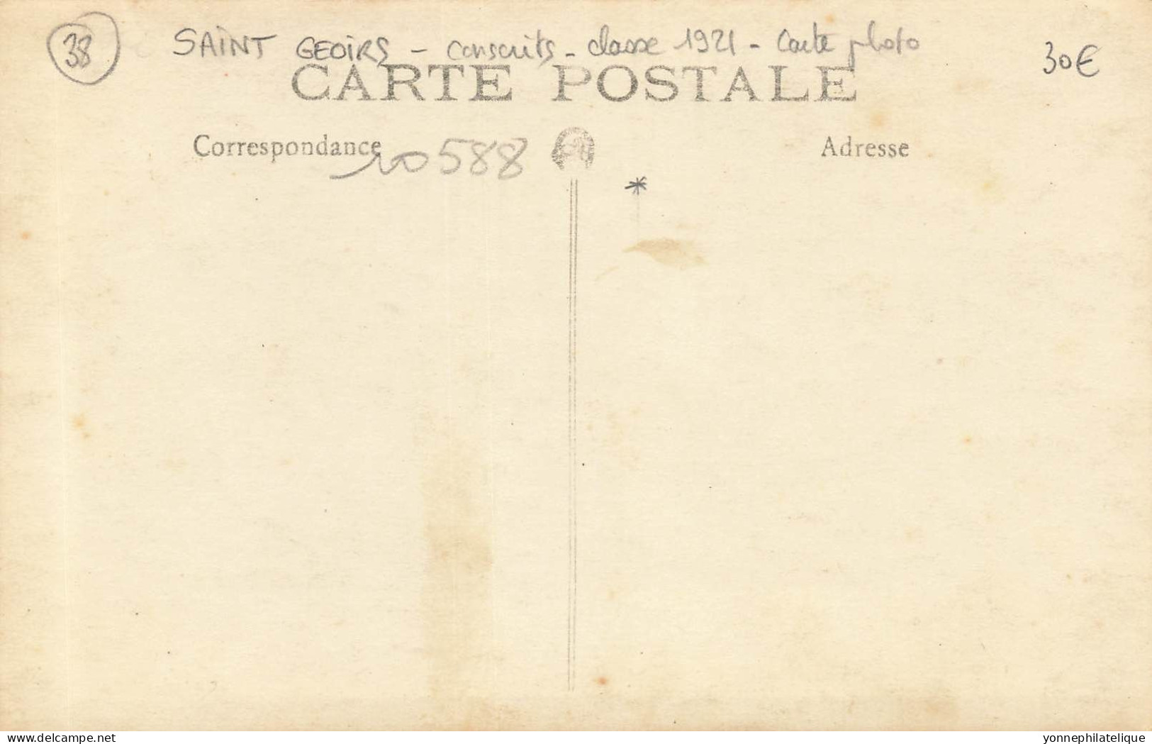 38 - ISÈRE - SAINT-CEOIRS - Classe De 1921 - Carte Photo Conscrits - Superbe - 10588 - Saint-Geoire-en-Valdaine