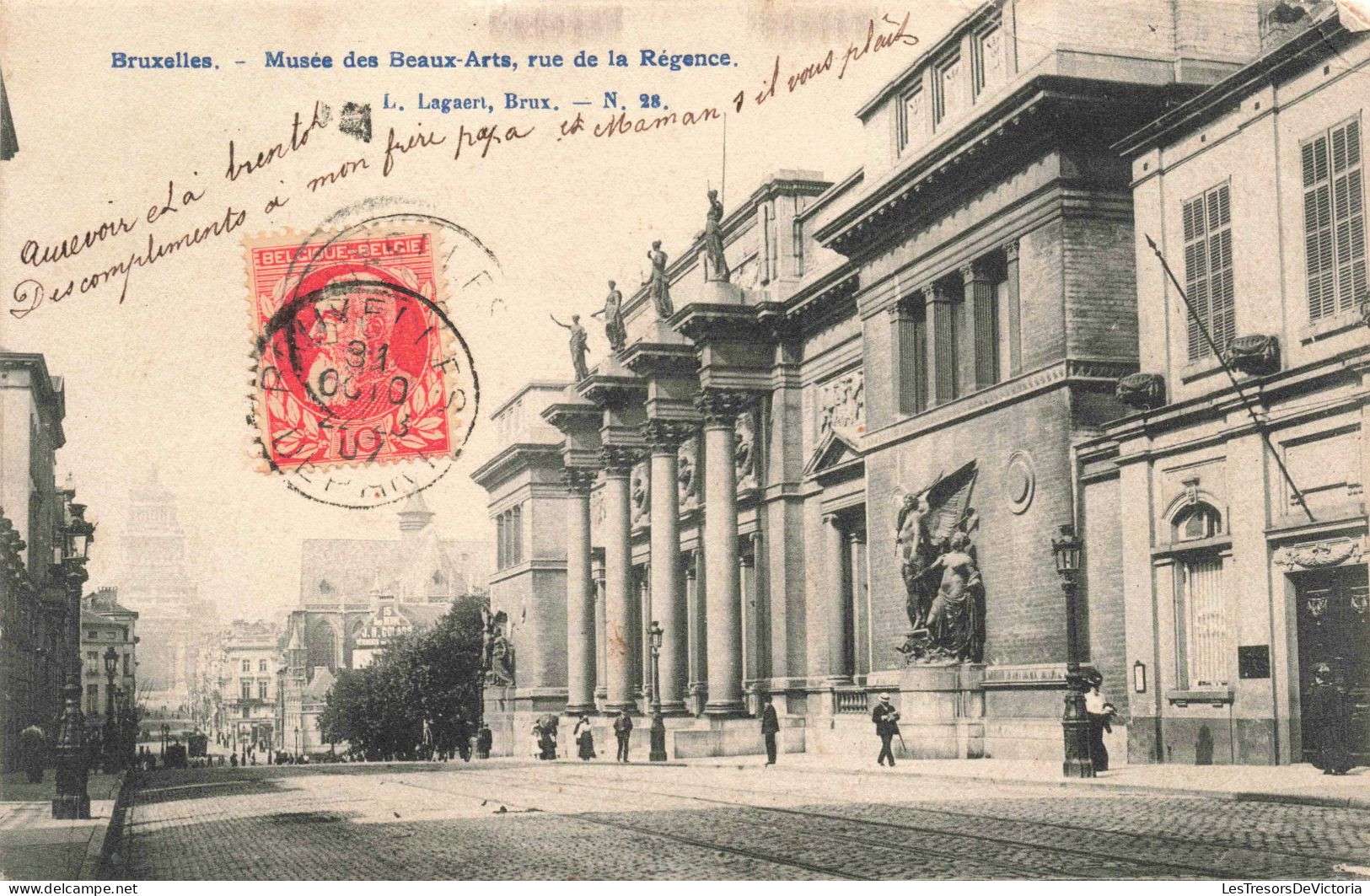 BELGIQUE - Bruxelles - Musée Des Beaux Arts - Rue De La Régence - Carte Postale Ancienne - Museums