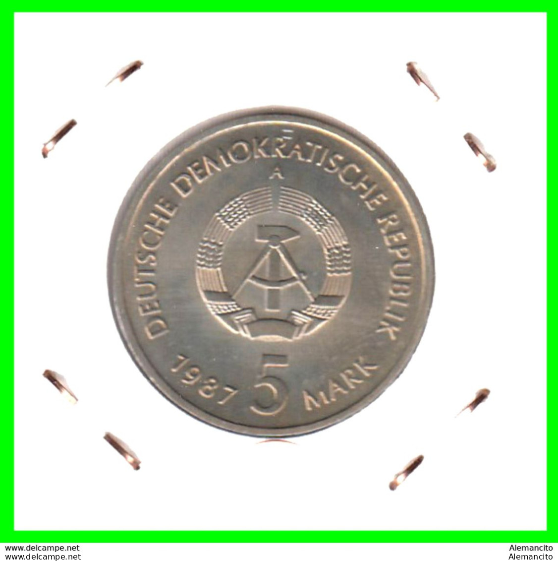 ( GERMANY DDR ) REPUBLICA DEMOCRATICA DE ALEMANIA MONEDA DE 5-DM AÑO 1987 (BERLIN – NIKOLAI VIERTEL ) - 5 Mark