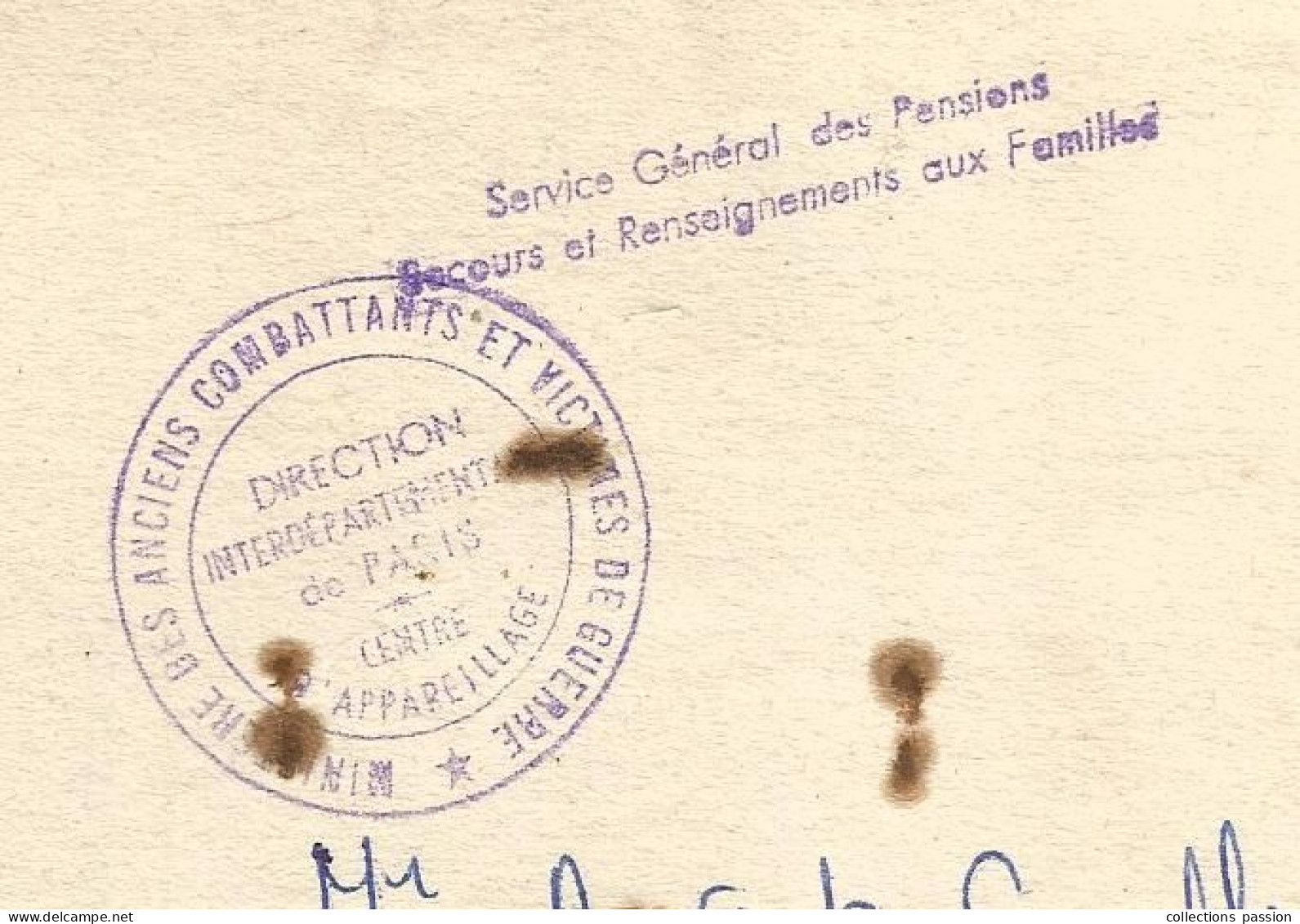 Lettre, 1961, Ministère Anciens Combattants Et Victimes De Guerre, Centre D'appareillage, Oblitération Paris, 4 Scans - Documentos