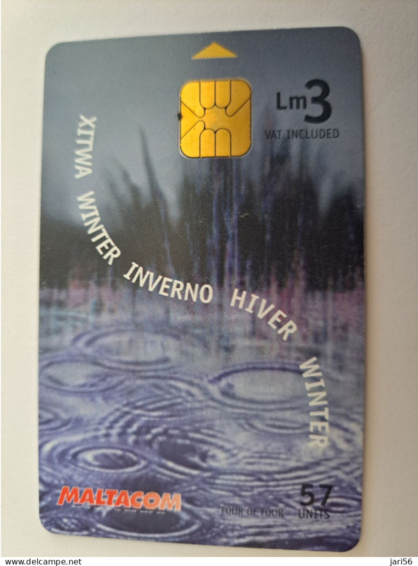 MALTA / SERIE SEASONS/ LM2, LM 3, LM 4, LM 5 .4X  CHIPCARD  SPRING/WINTER/SUMMER/ AUTUMM /   Fine Used    ** 15570** - Malte