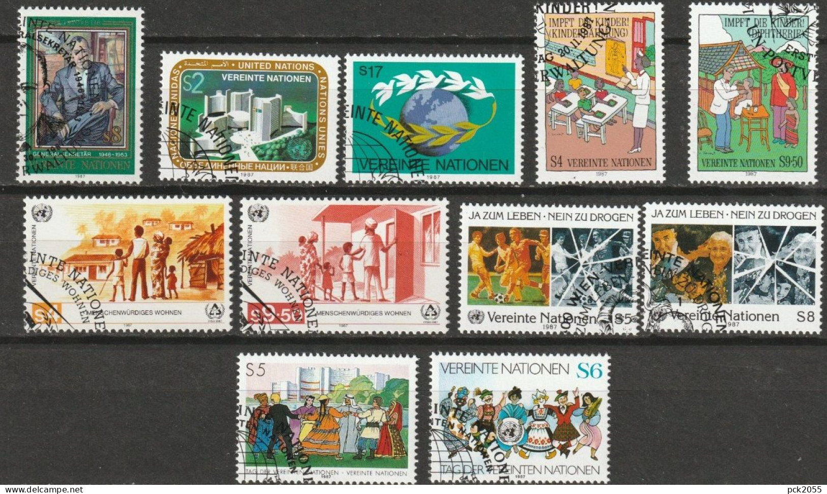 UNO Wien 1987 MiNr.68 - 78 O Gestempelt Kompletter Jahrgang  ( EK191/2) Günstige Versandkosten - Used Stamps