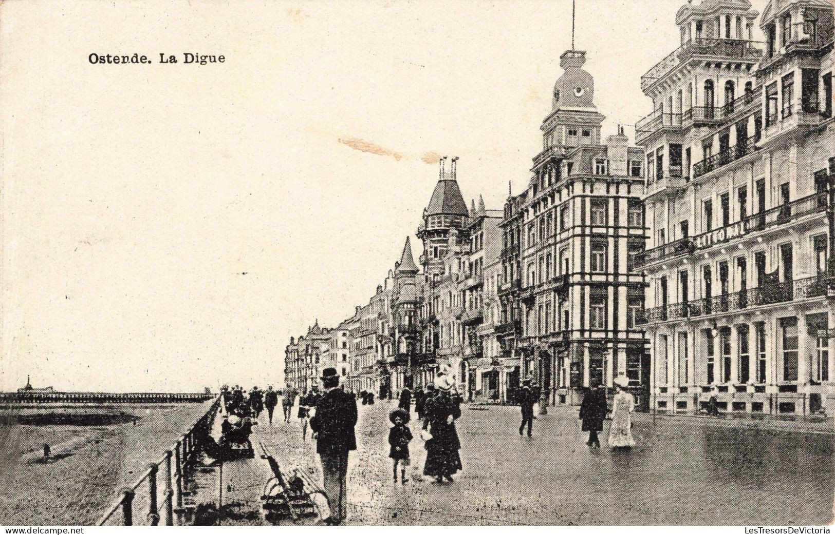 BELGIQUE - Ostende - La Digue - Animé -  Carte Postale Ancienne - Oostende