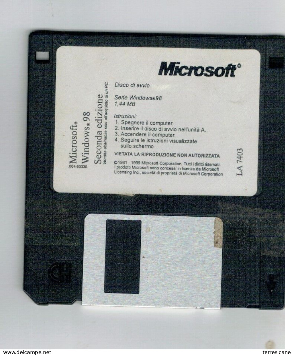 MICROSOFT DISCO AVVIO WINDOWS 98 II EDIZIONE - Dischetti 3.5