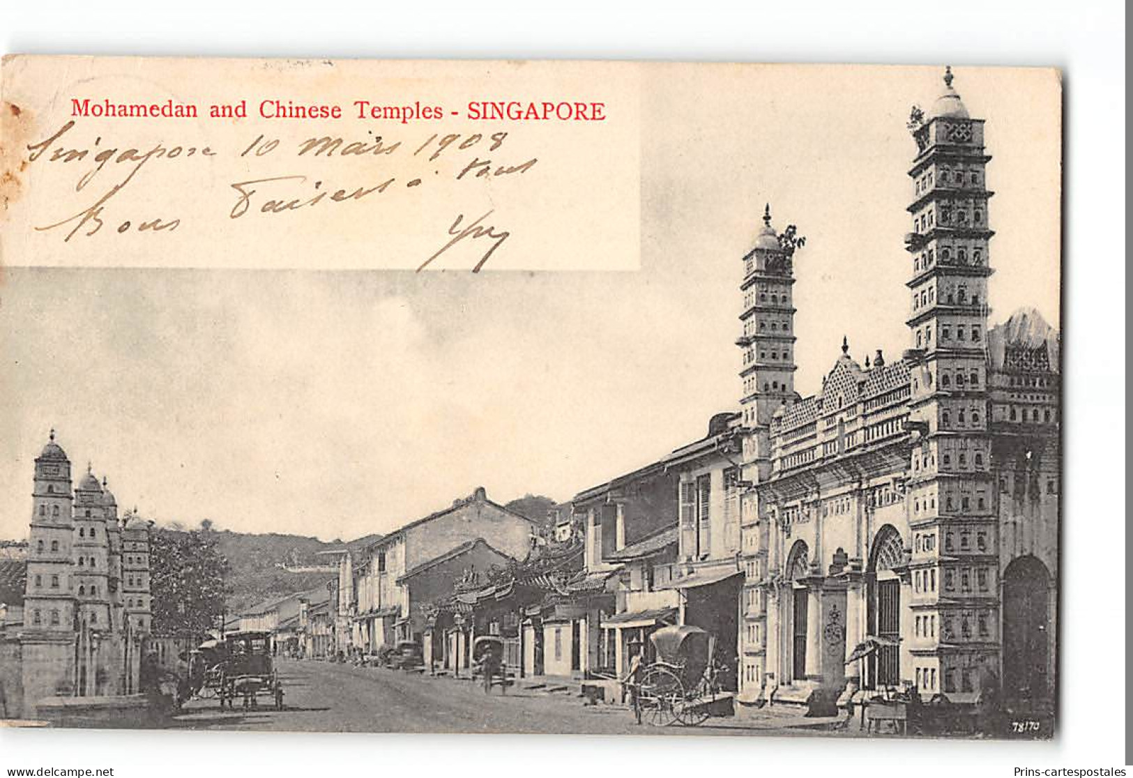 CPA Singapour Mohamedan And Chinese Temples - Singapur