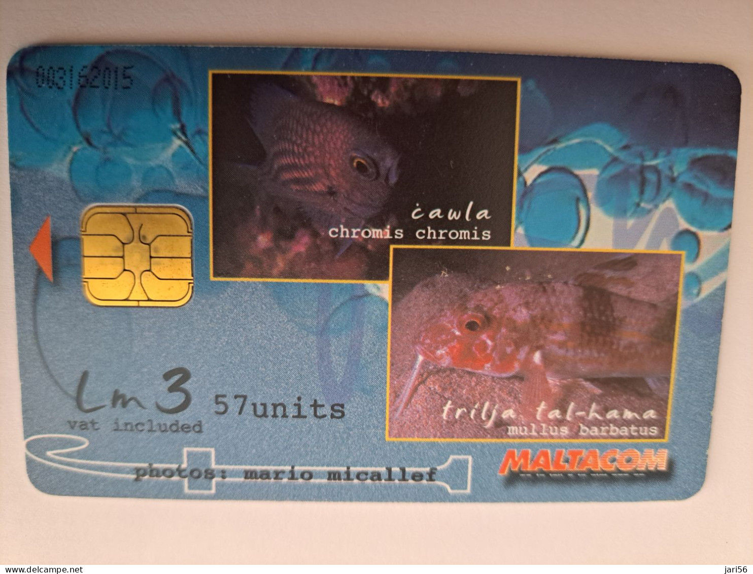 MALTA / SERIE  FISH / LM2, LM 2, LM 3, LM 5 / / FISH  .4X  CHIPCARD /  /   fine used    ** 15572**