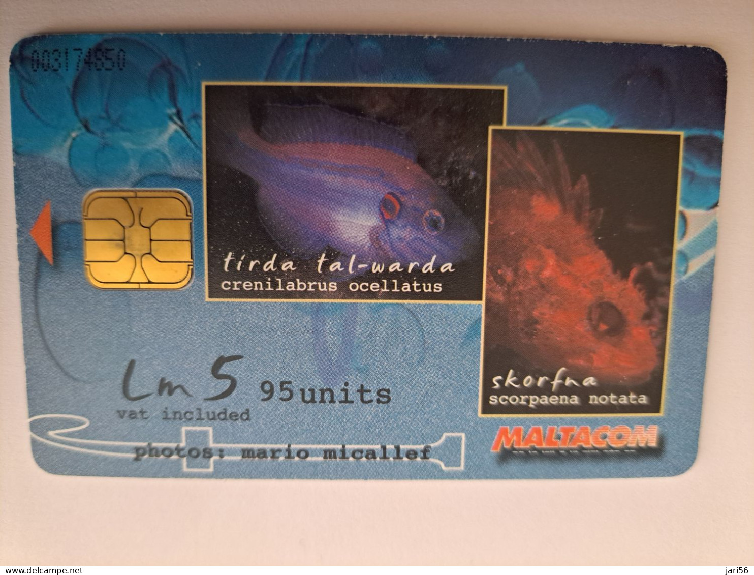 MALTA / SERIE  FISH / LM2, LM 2, LM 3, LM 5 / / FISH  .4X  CHIPCARD /  /   fine used    ** 15572**