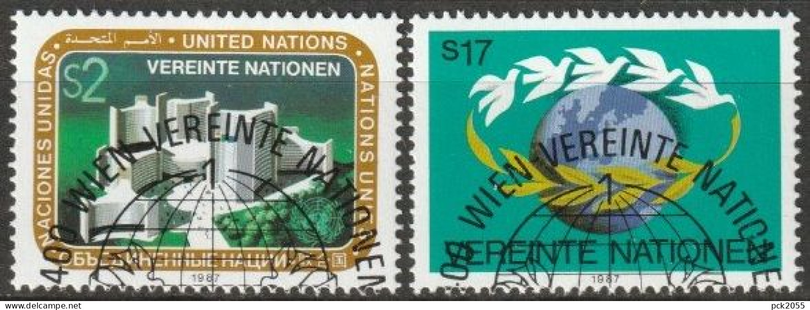 UNO Wien 1987 MiNr.73 - 74  O Gest. Freimarken ( 2424) - Gebruikt