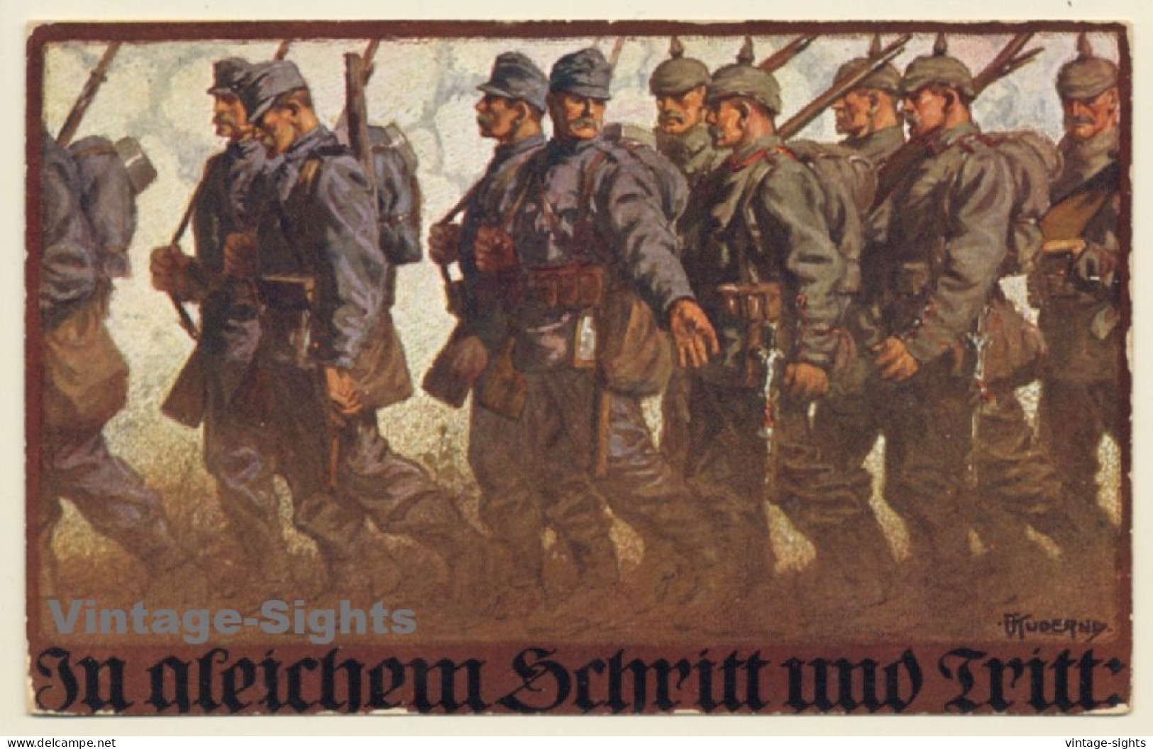 Kuderna: In Gleichem Schritt Und Tritt / Deutsche Soldaten (Vintage PC ~1910s) - Kuderna