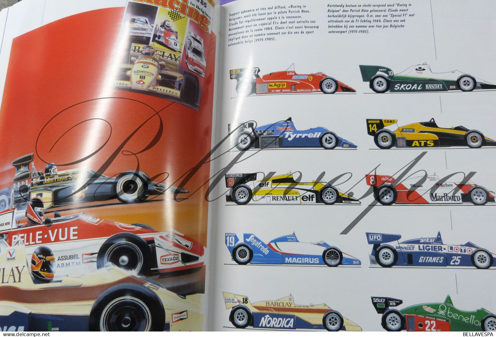 Clovis Dessine-moi un auto Illustrateur  Denis ASSELBERGHS  ferrari Senna Boutsen Audi Fina Martini Bastos Racing 24 h/u