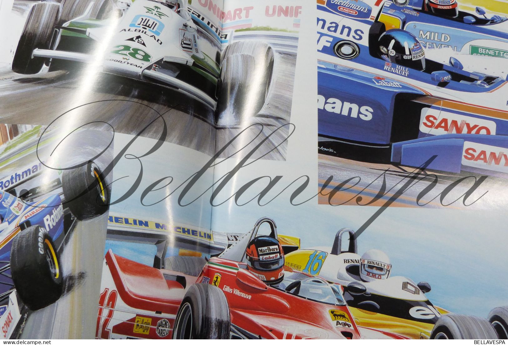 Clovis Dessine-moi un auto Illustrateur  Denis ASSELBERGHS  ferrari Senna Boutsen Audi Fina Martini Bastos Racing 24 h/u