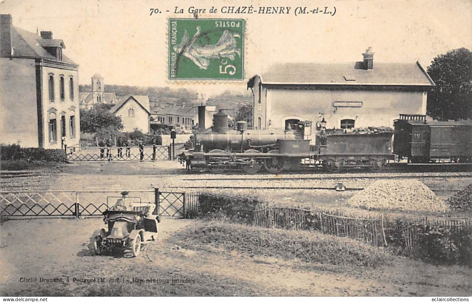 Chazé-Henry        49            La Gare. Passage A Niveau. Train  N°70       (voir Scan) - Altri & Non Classificati