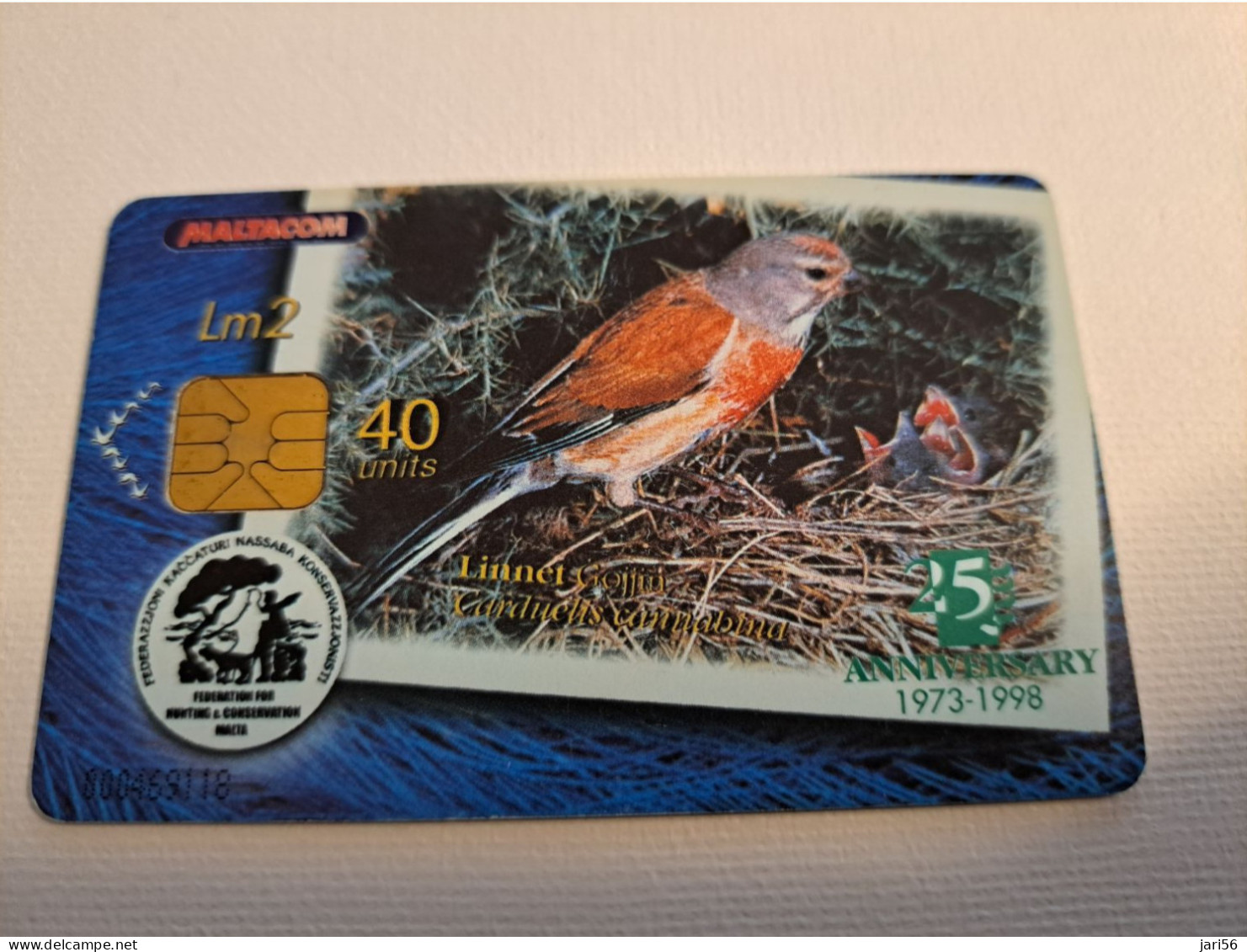 MALTA / SERIE  BIRDS  / LM2, LM 2, LM 2, LM 2 / / BIRDS  .4X  CHIPCARD /  /   Fine Used    ** 15573** - Malta