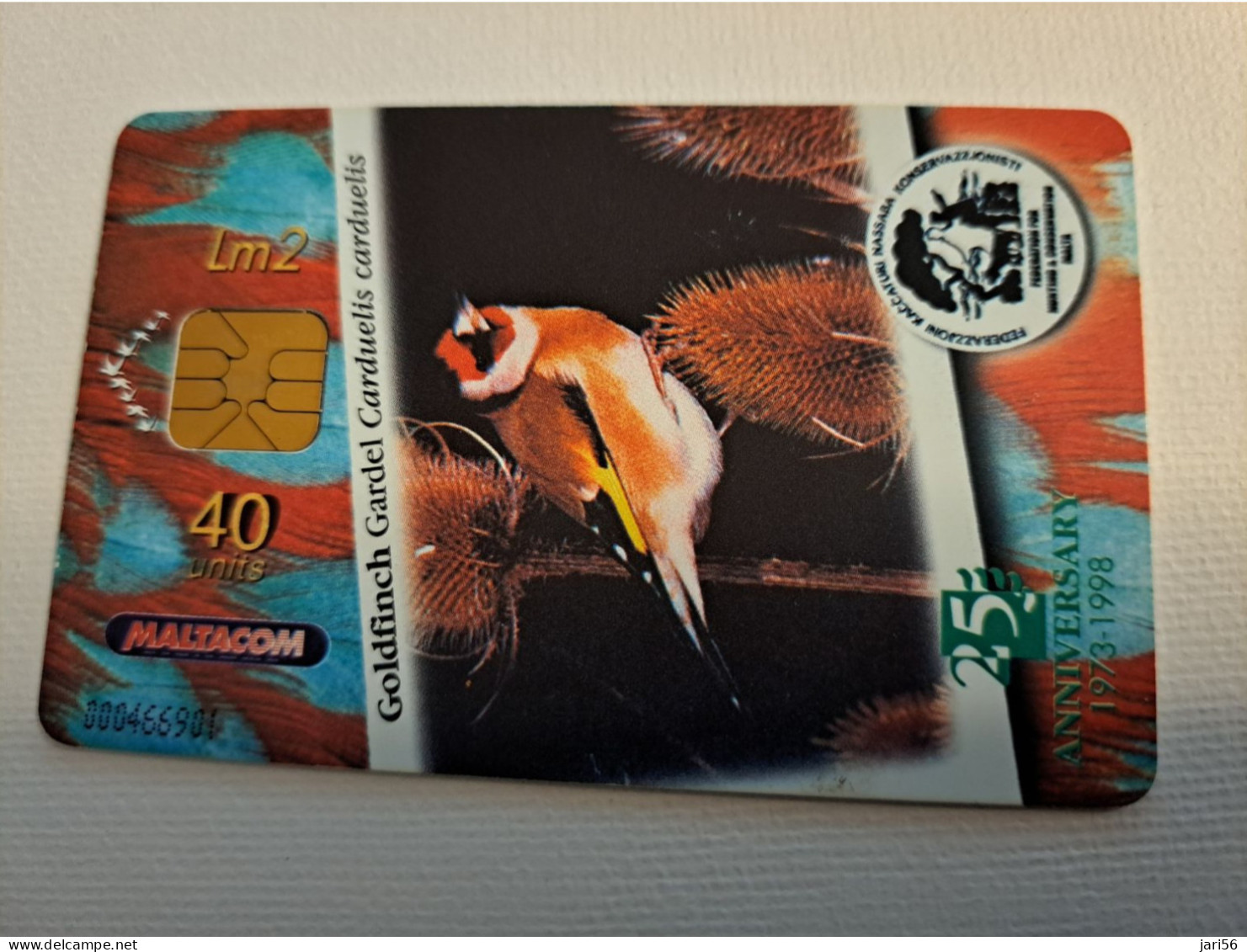 MALTA / SERIE  BIRDS  / LM2, LM 2, LM 2, LM 2 / / BIRDS  .4X  CHIPCARD /  /   Fine Used    ** 15573** - Malta