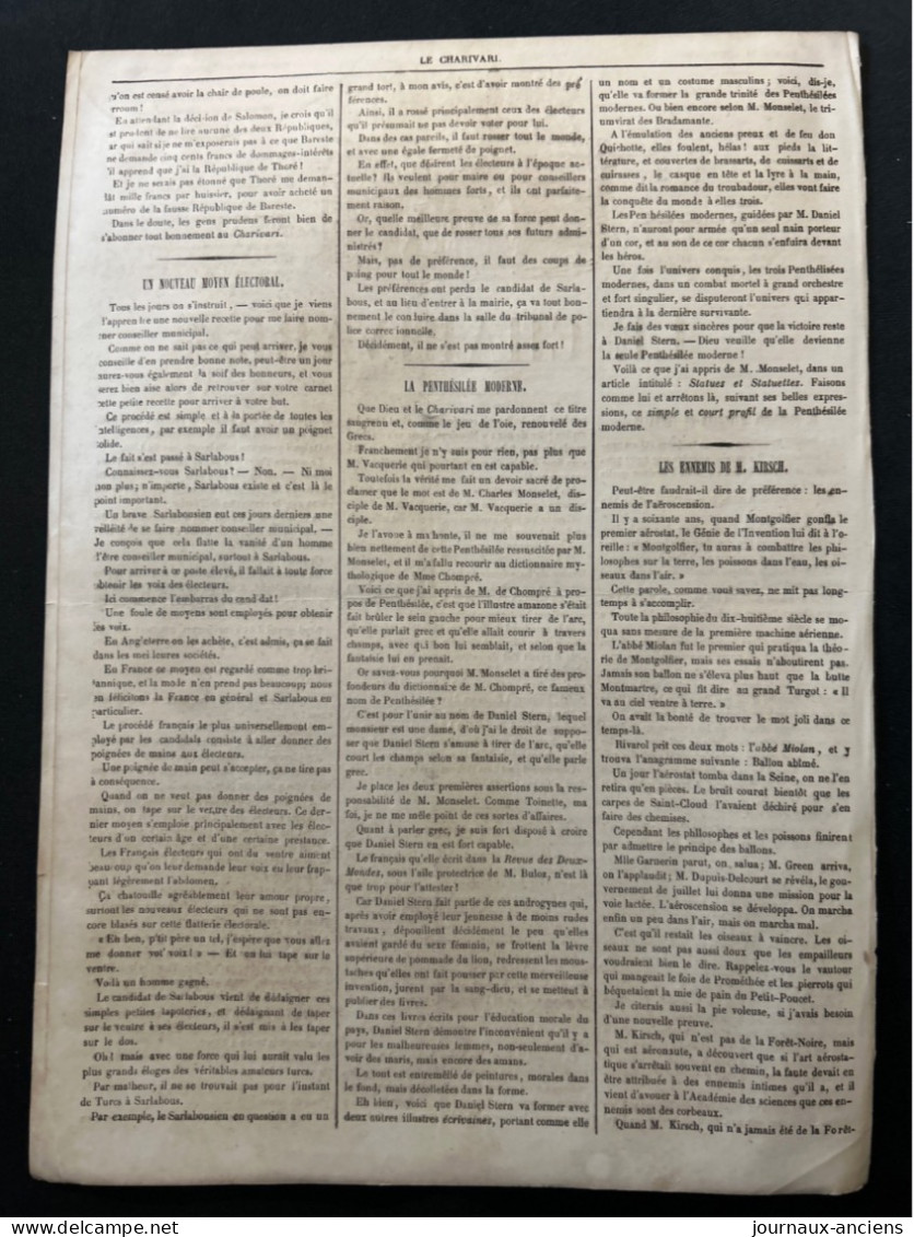 1848 Révolution SOUVENIRS DES JOURNEES JUIN 1848 / CANONNADE DE LA PLACE BAUDOYER Paru Dans LE CHARIVARI - 1800 - 1849