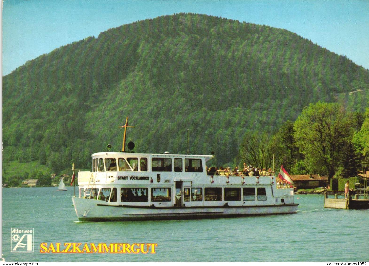 SALZKAMMERGUT, SHIP, PORT, MOUNTAIN, LAKE, AUSTRIA - Gmunden