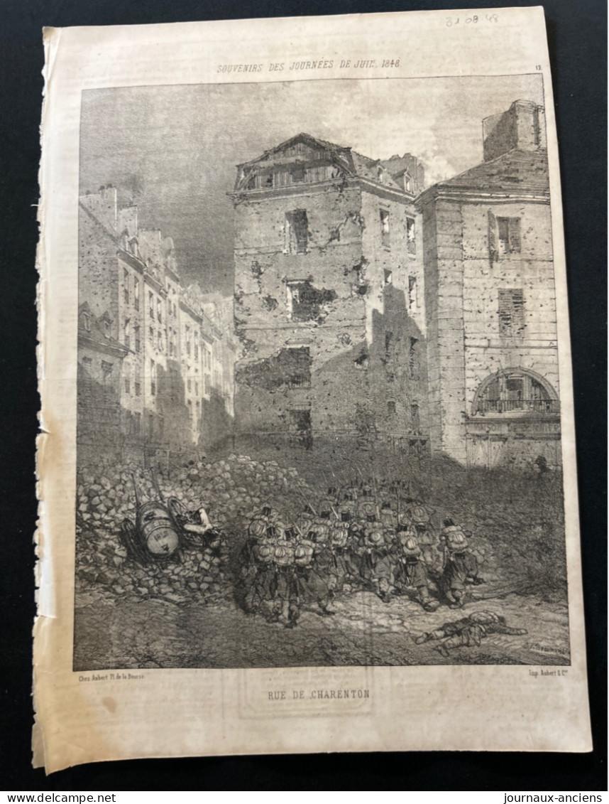 1848 Révolution SOUVENIRS DES JOURNEES JUIN 1848 / RUE DE CHARENTON Paru Dans LE CHARIVARI - 1800 - 1849