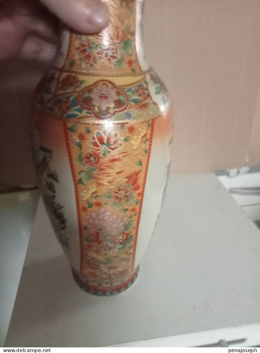 vase ancien asiatique hauteur 35,5 cm