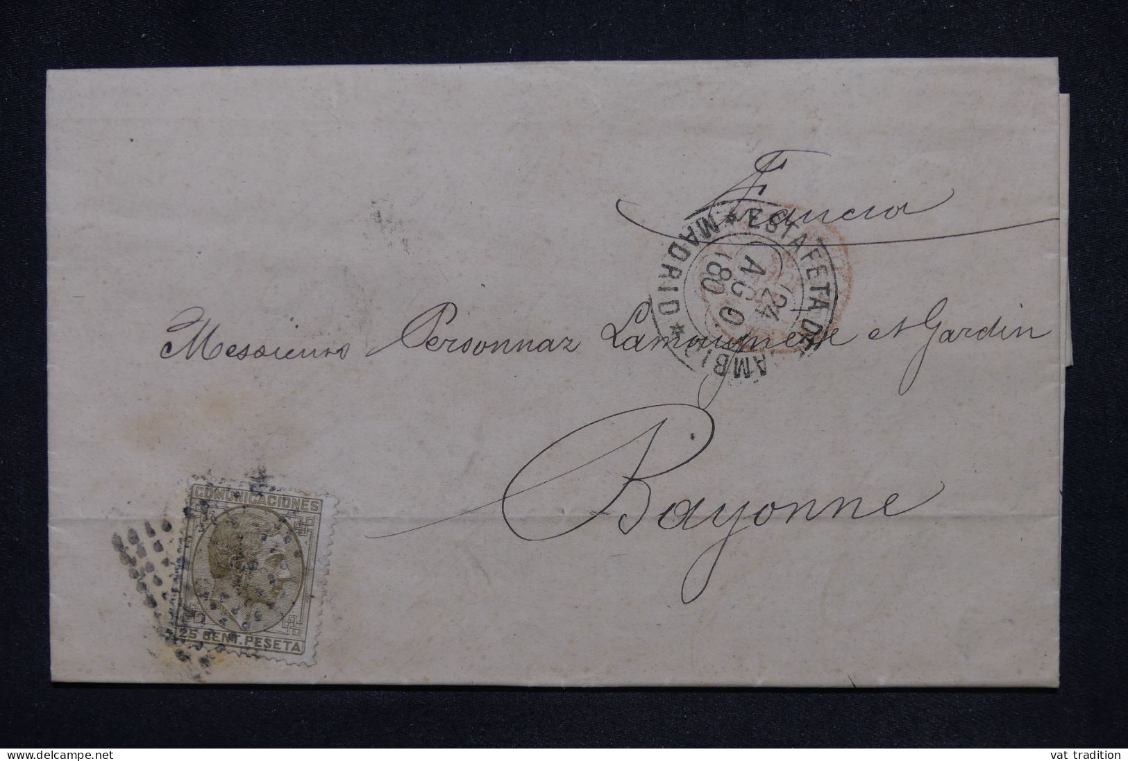 ESPAGNE - Lettre De Madrid Pour La France En 1880 - L 147928 - Briefe U. Dokumente