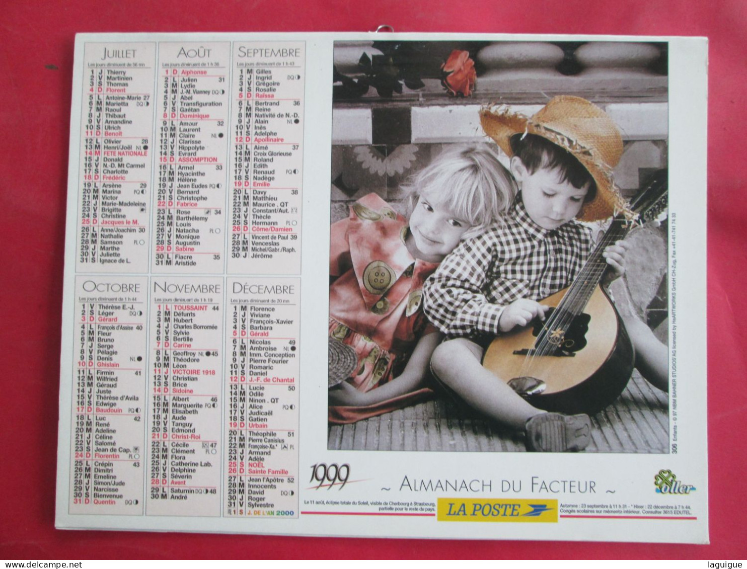 CALENDRIER ALMANACH 1999 OLLER ENFANCE - Grand Format : 1991-00