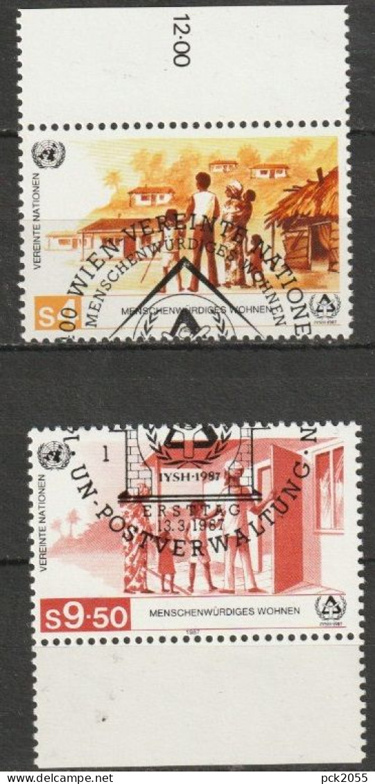 UNO Wien 1987 MiNr.69 - 70  O Gest. Intern. Jahr Für Menschenwürdiges Wohnen ( 2499) - Used Stamps