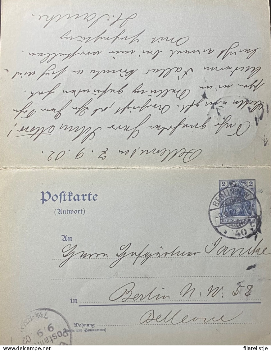 Duitse Rijk Briefkaart  Met Antwoordkaart - Libretti