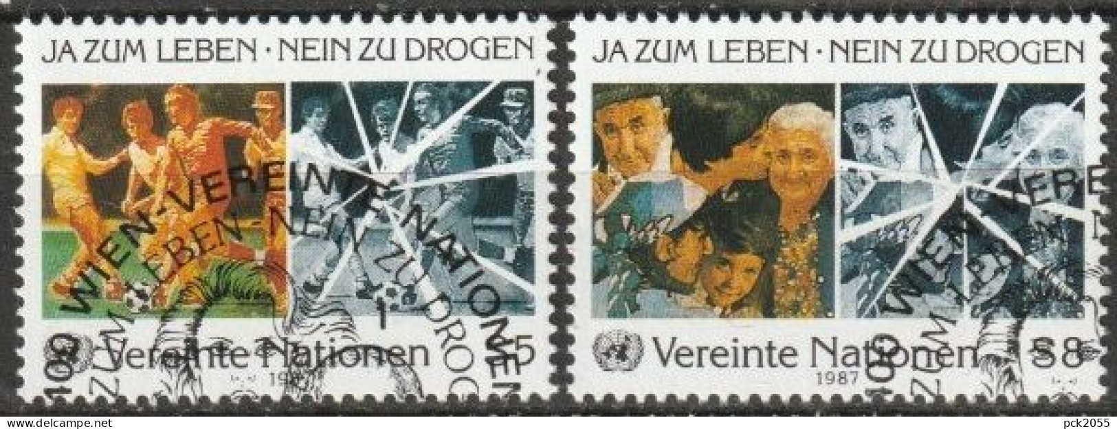 UNO Wien 1987 MiNr.71 - 72  O Gest. Kampf Gegen Drogenmissbrauch ( 2531) - Usados