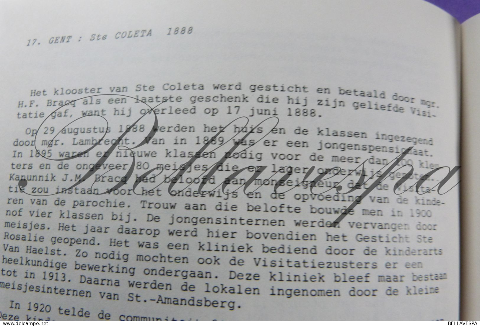 O.L.Vrouw-Visitatie Gent 1669-1884 Geschiedenis genealogie   A. Vanmaldegem 32 bijhuizen Belgie en o.m. Congo