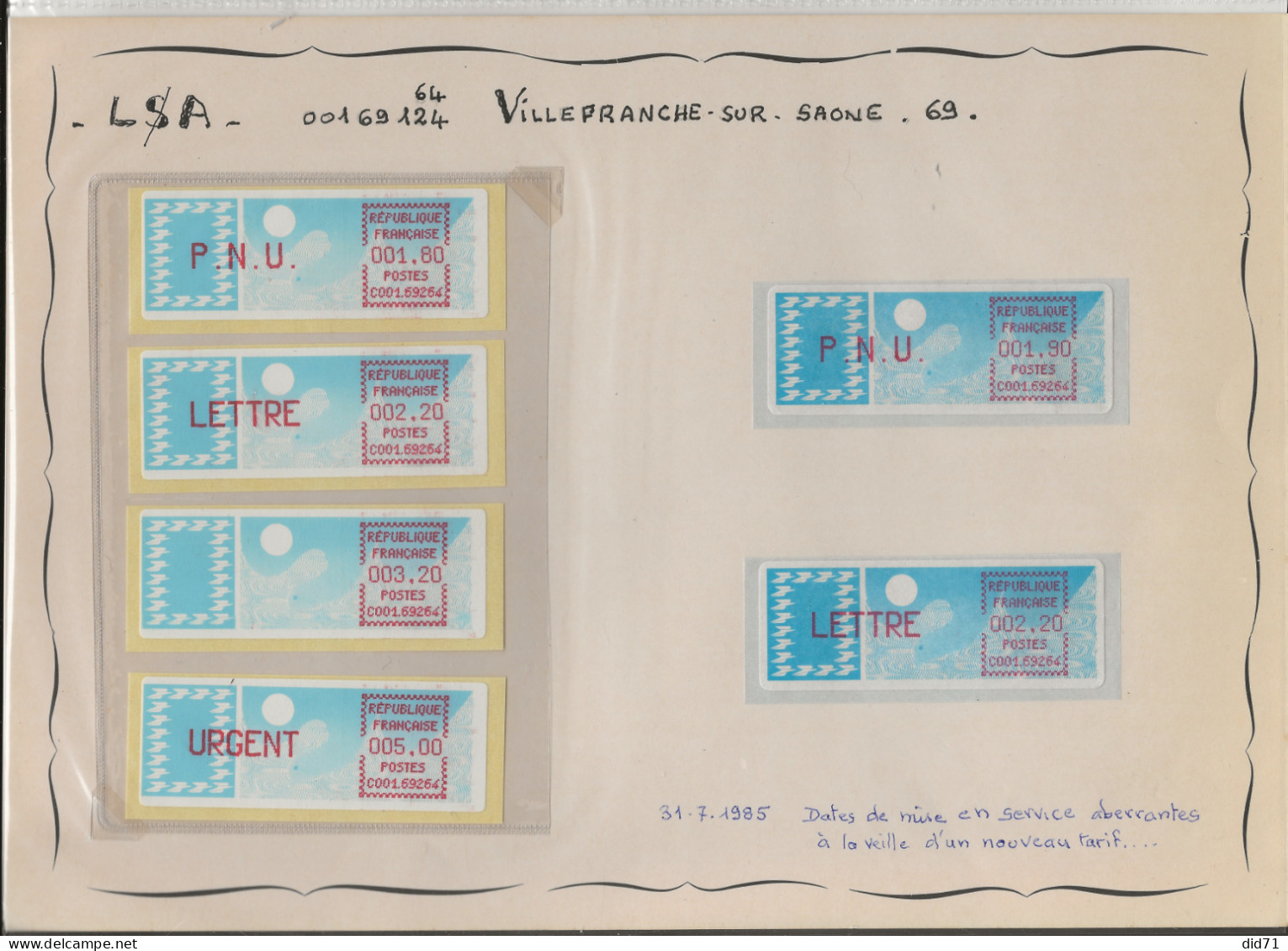 Vignette LSA - Villefranche Sur Saône - 69 - 1981-84 Types « LS » & « LSA » (prototypes)