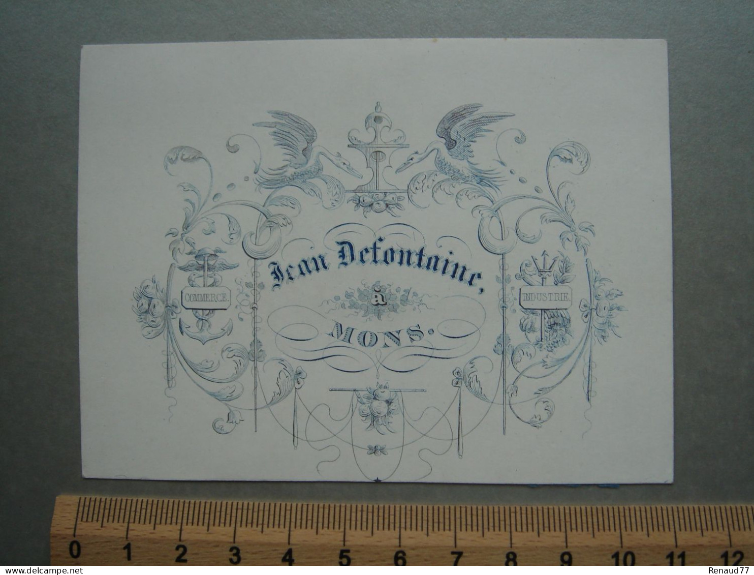 Carte Porcelaine - Carte De Visite - Mons Jean Defontaine, COMMERCE INDUSTRIE - 11 Cm Sur 8 Cm (Publicité) - Porzellan