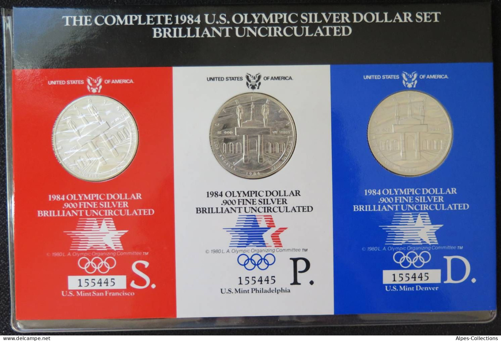 USA210 - ETATS-UNIS - Set 3 Pièces 1 Dollar Silver 1984 S.D.P. - JO Los Angeles - Andere & Zonder Classificatie