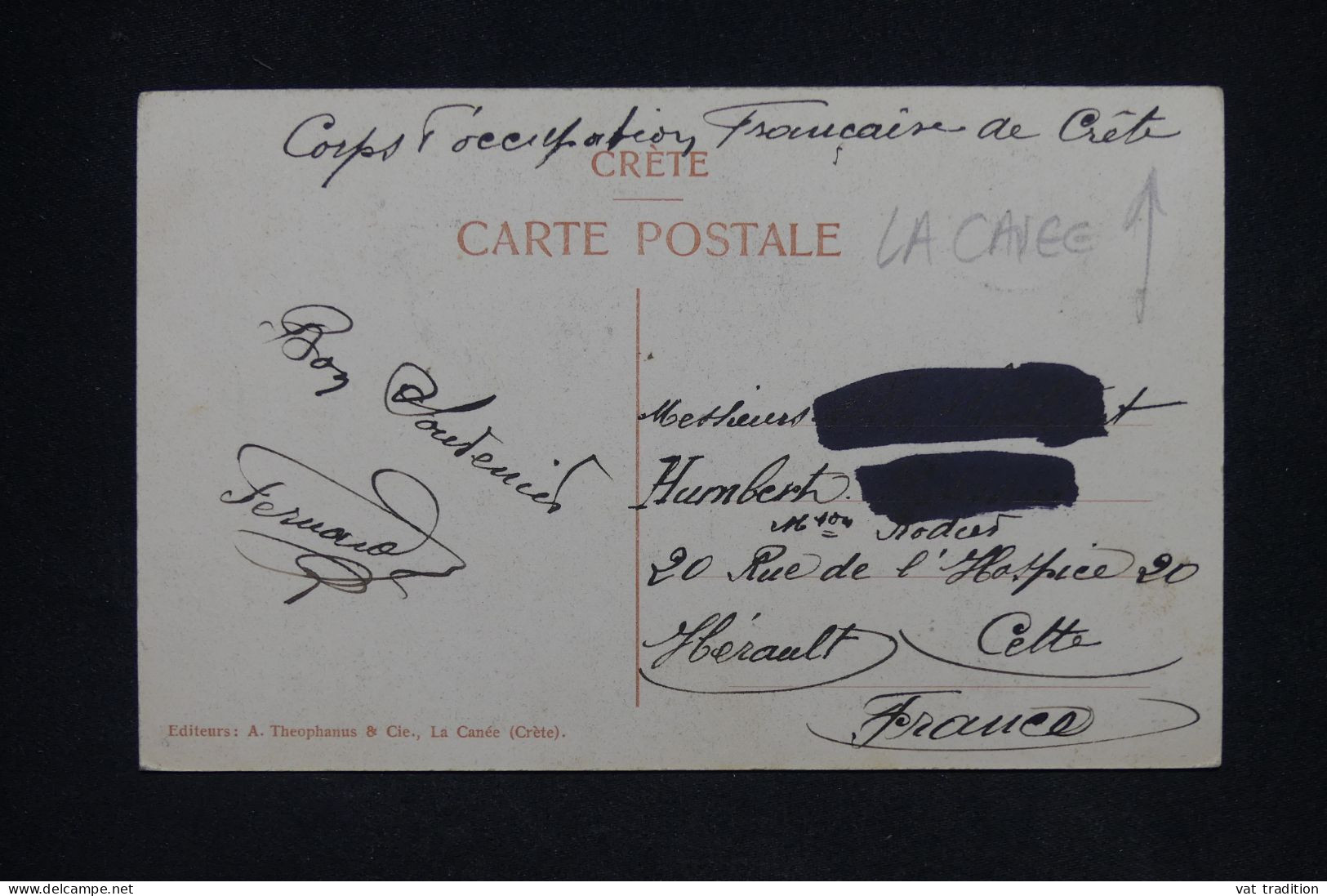 CRETE - Mention Manuscrite "  Corps D'Occupation Français En Crète " Sur Carte Postale Pour Cette En 1903  - L 147950 - Otros & Sin Clasificación