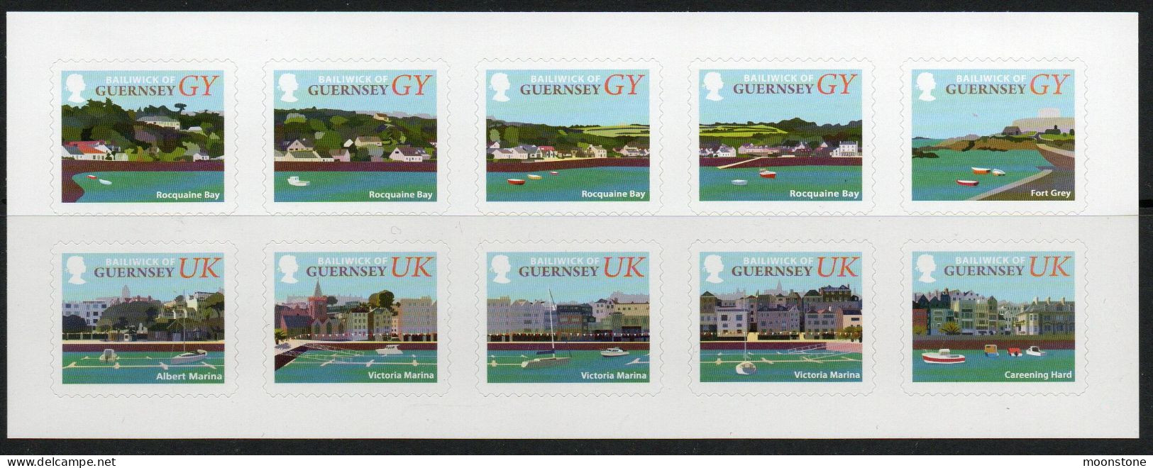 Guernsey 2017 Guernsey Coasts S/adhesive Pane Of 10, Backing Hinged, SG 1675/84 - Guernesey