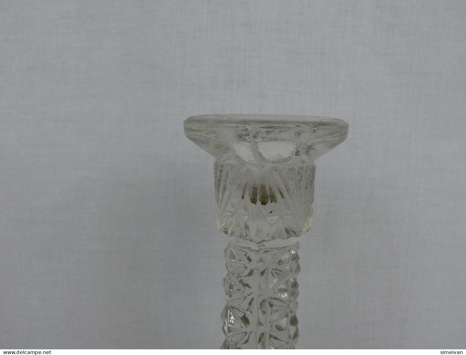 Beautiful Vintage Cut Glass Candle Stick Holder #2009 - Kandelaars, Kandelaars & Kandelaars