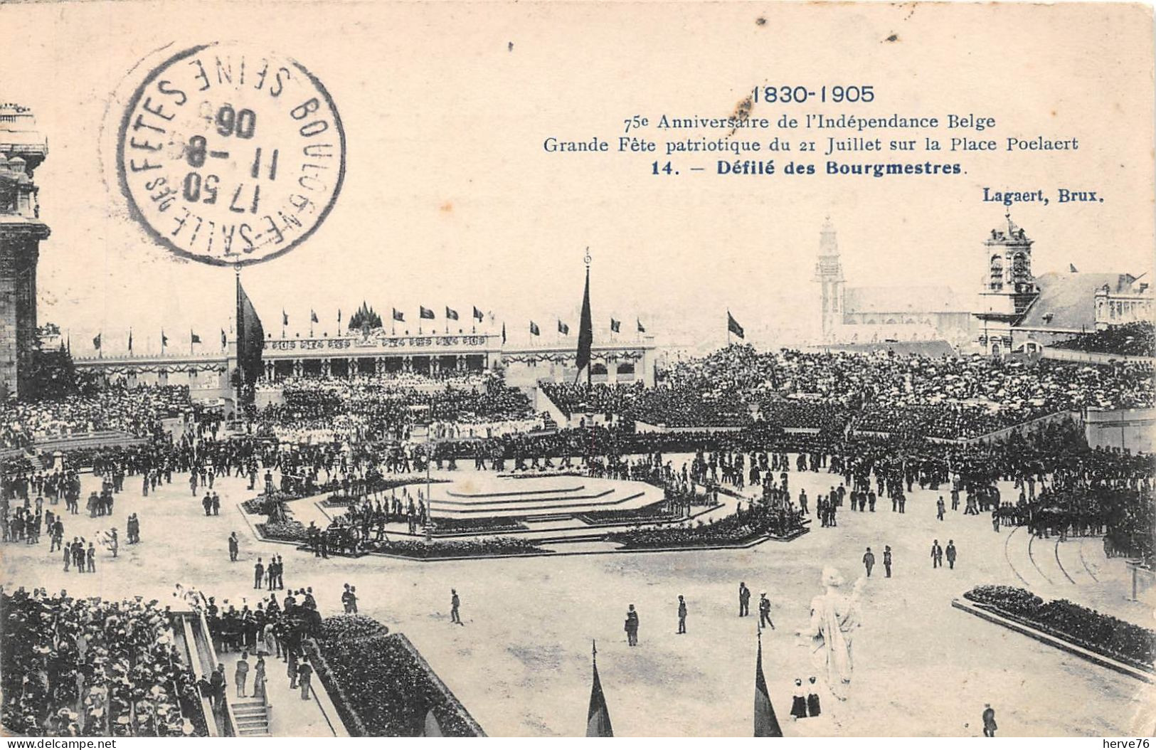 BELGIQUE - BRUXELLES - Grande Fête Patriotique Du 21 Juillet Sur La Place Poelaert - Défilé Des Bourgmestres - Fêtes, événements