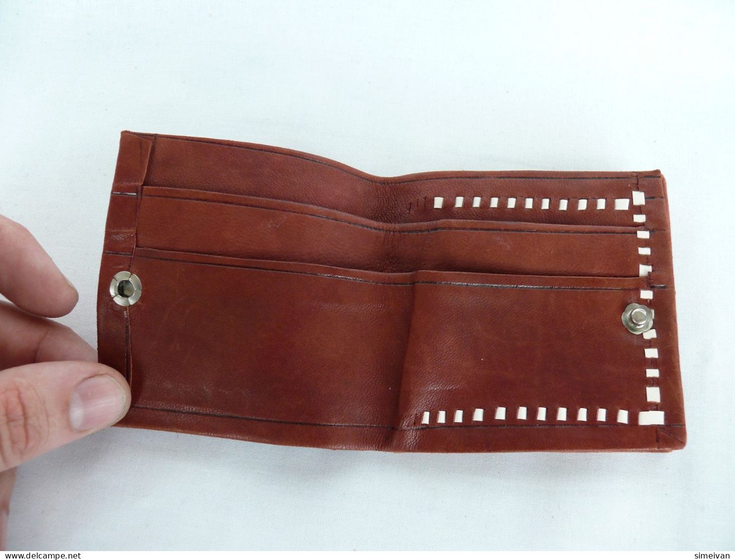 Beautiful Vintage Brown Leather Wallet #2010 - Maroquinerie