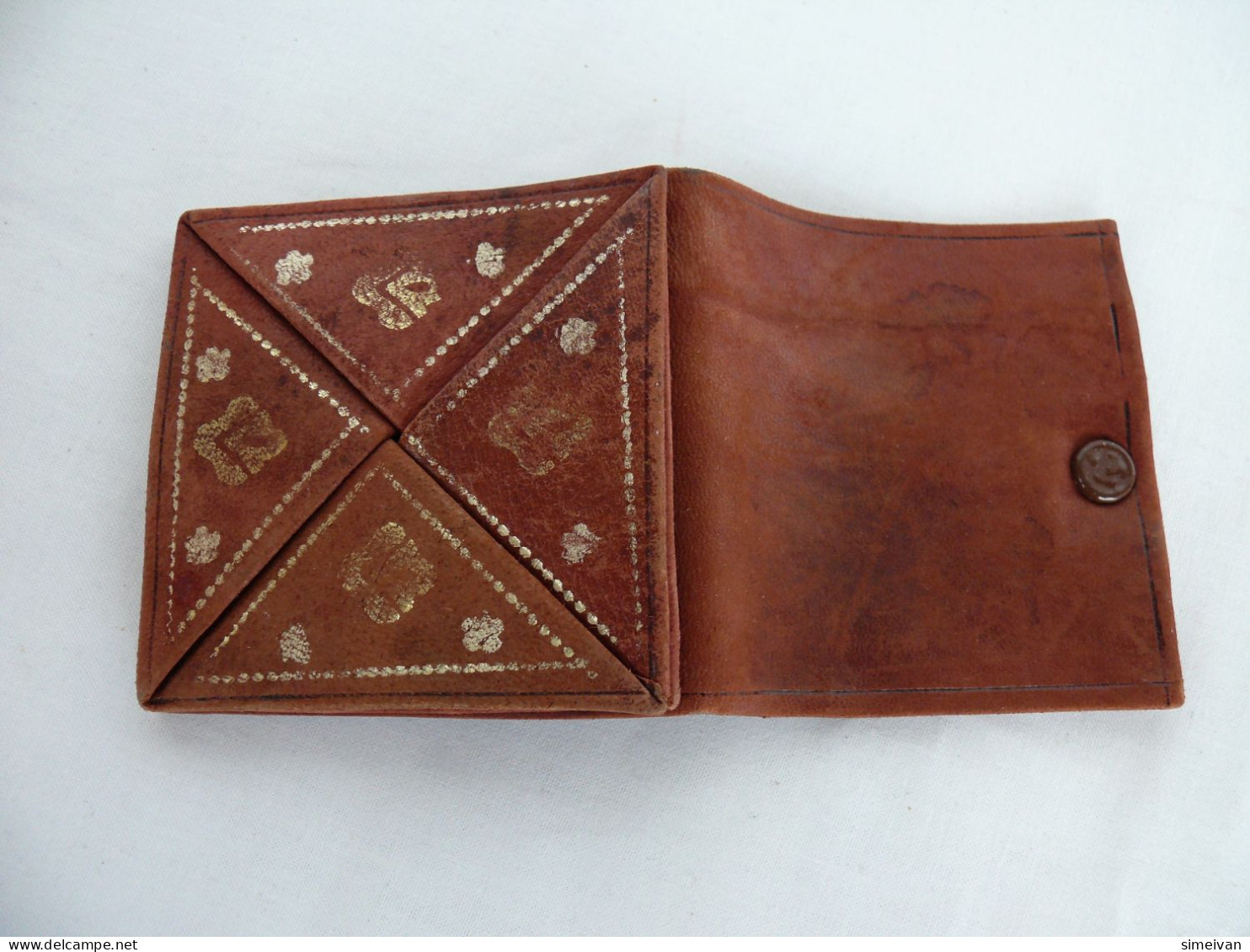 Beautiful Vintage Brown Leather Wallet #2010 - Maroquinerie