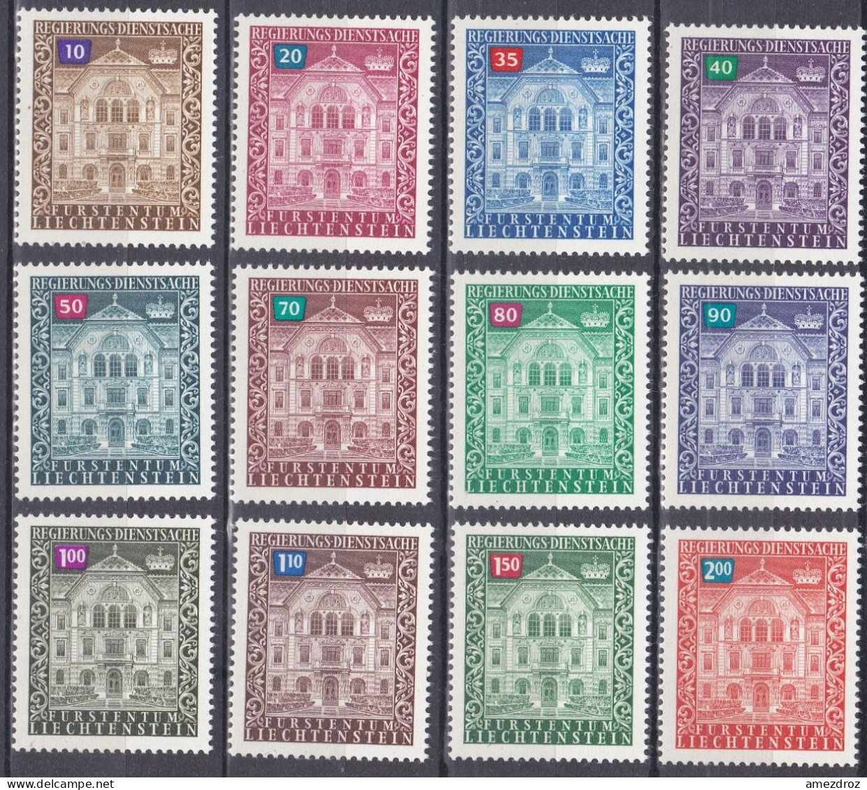 Liechtenstein Service 1976 NMH Bâtiment Gouvernemental (J6) - Official