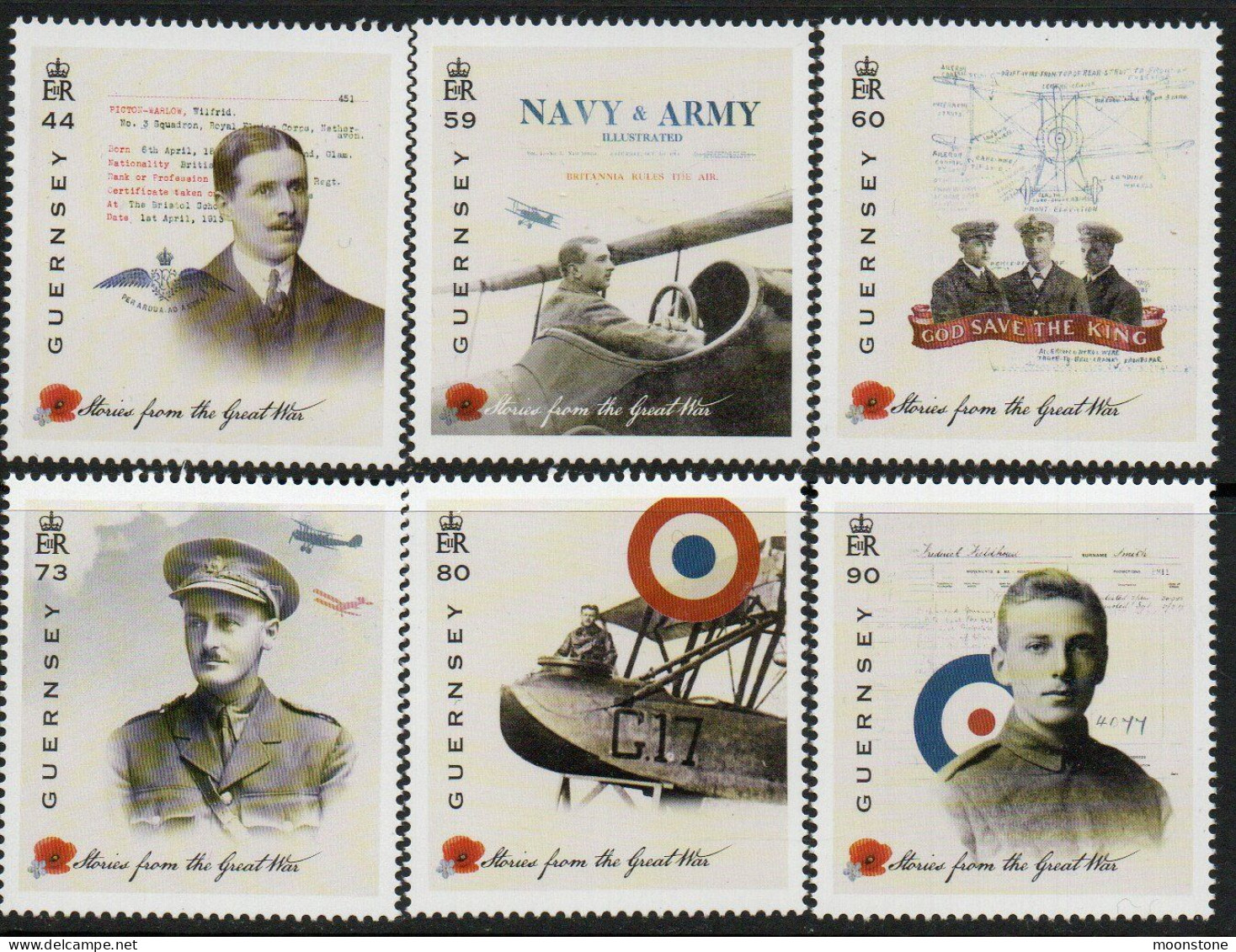 Guernsey 2017 Stories From The Great War IV Set Of 6, MNH, SG 1705/10 - Guernesey