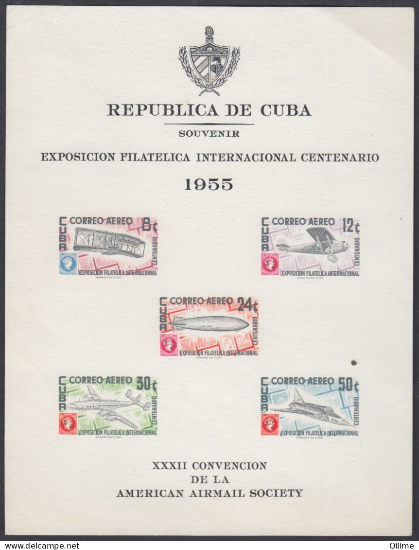 FDC CUBA 1955. HB CUPEX. CUBAN INTERNATIONAL PHILATELIC EXHIBITION. GRAF ZEPPELIN. MNH - Nuevos