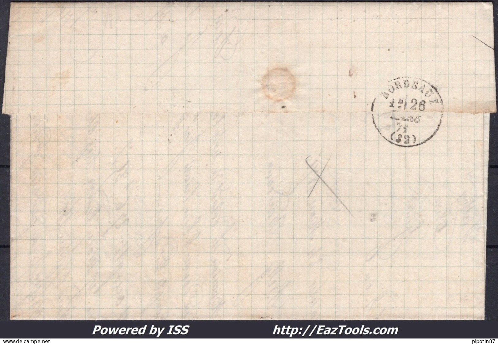 FRANCE N° 46B SUR LETTRE GC 2602 NANTES LOIRE INFERIEURE + CAD DU 24/03/1871 - 1870 Ausgabe Bordeaux