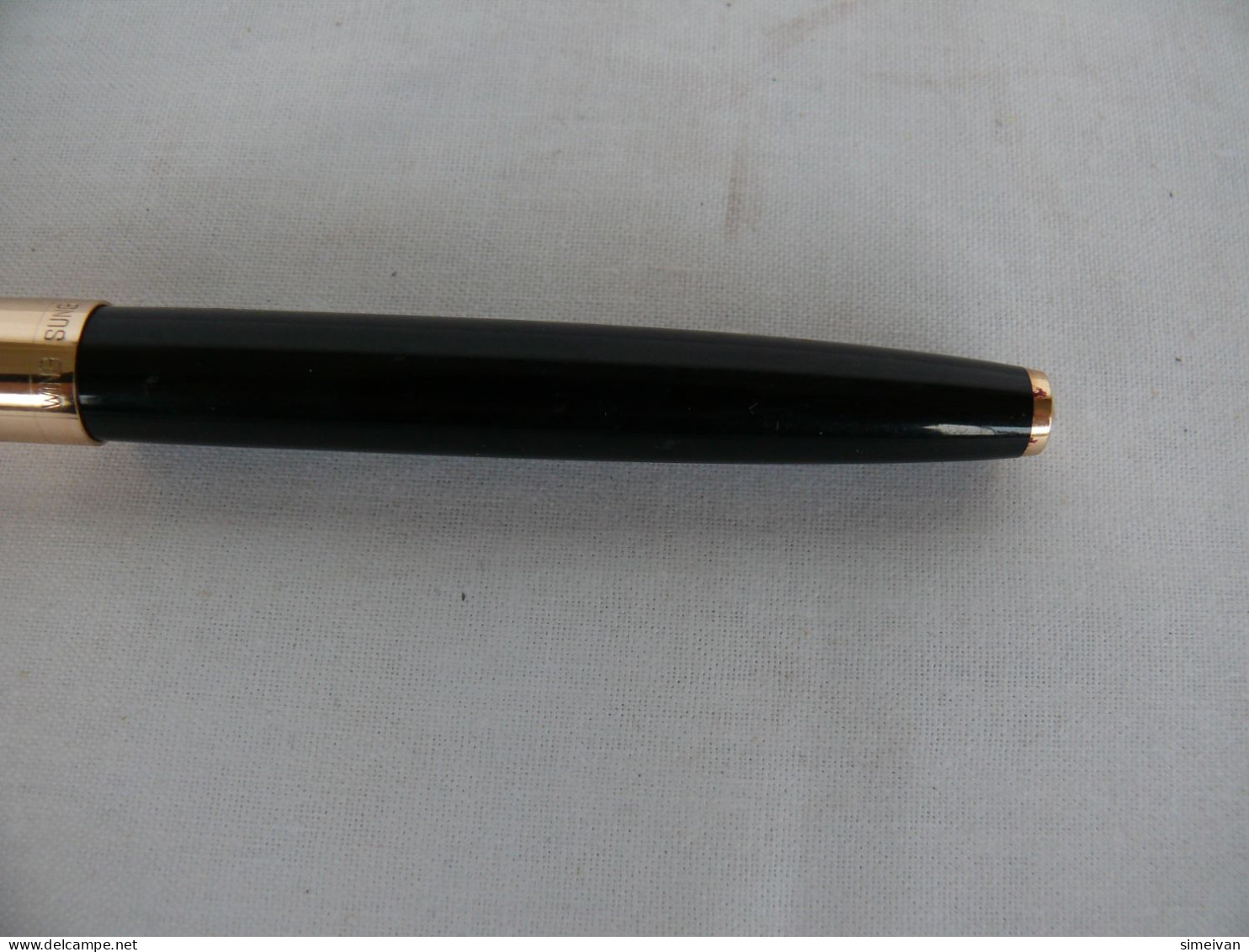 Vintage Wing Sung Fountain Pen Black Body Gold Cap Made In China #2026 - Stylos