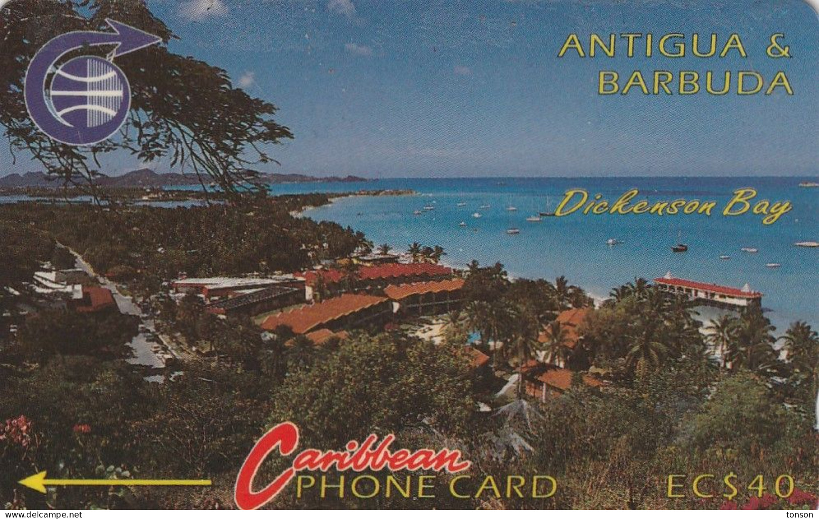 Antigua, ANT-3C, Dickenson Bay, 2 Scans.   3CATC . - Antigua Et Barbuda