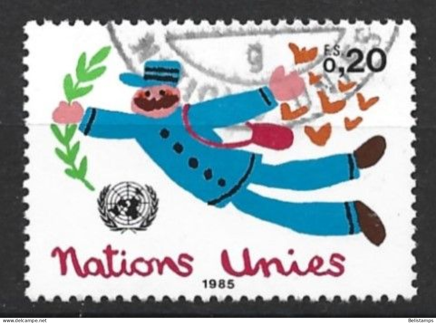 United Nations, Geneva 1985. Scott #133 (U) Postman - Usati