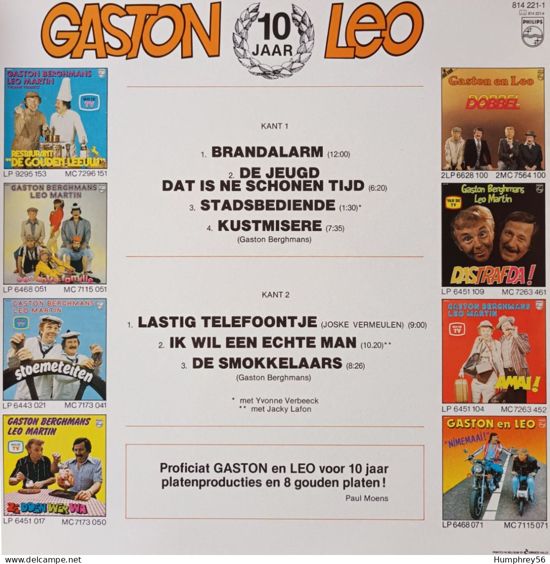 1980 - GASTON En LEO 10 Jaar - Gaston Berghmans & Leo Martin (Léon Marcel Désiré De Waegeneire) - Humour, Cabaret